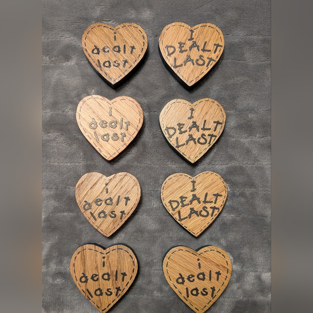 Wooden Heart Shaped Disks For Card Players